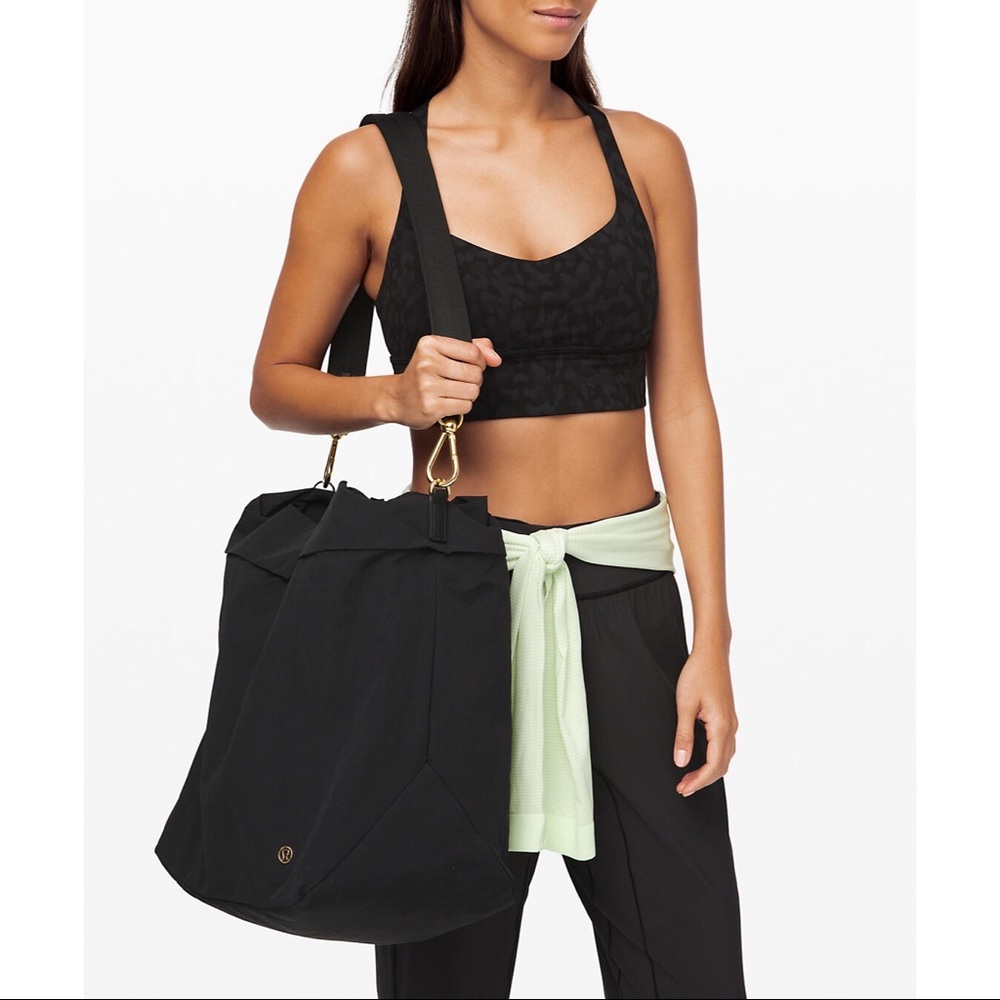 lululemon athletica Black Tote with Gold Hardware